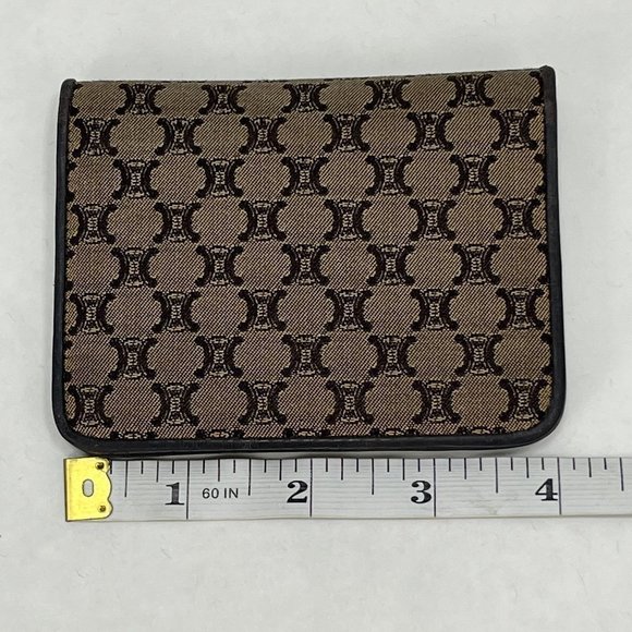 CELINE Macadam Card Holder Case Wallet Purse Brown Canvas - Picture 2 of 16